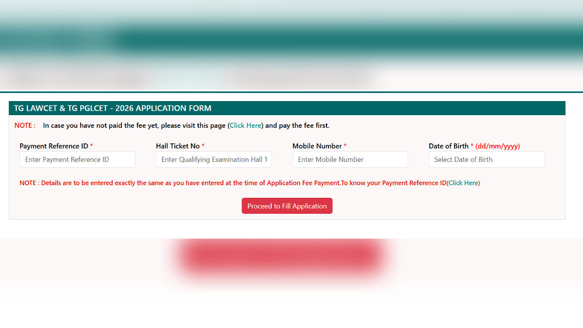 TG LAWCET & TG PGLCET - 2026 APPLICATION FORM