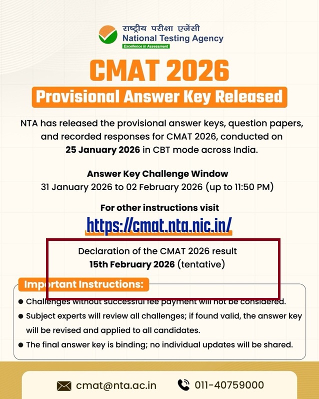 CMAT 2026 result date