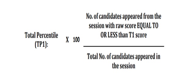 CMAT percentile calculation formula