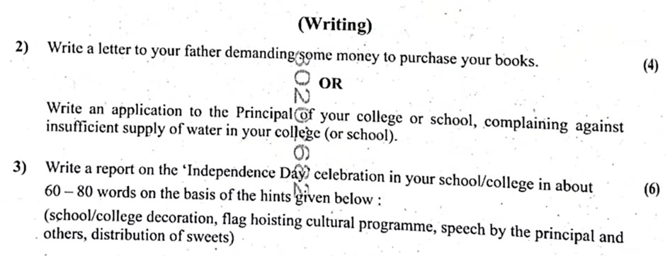 UP Board 10th English Paper: Writing Section