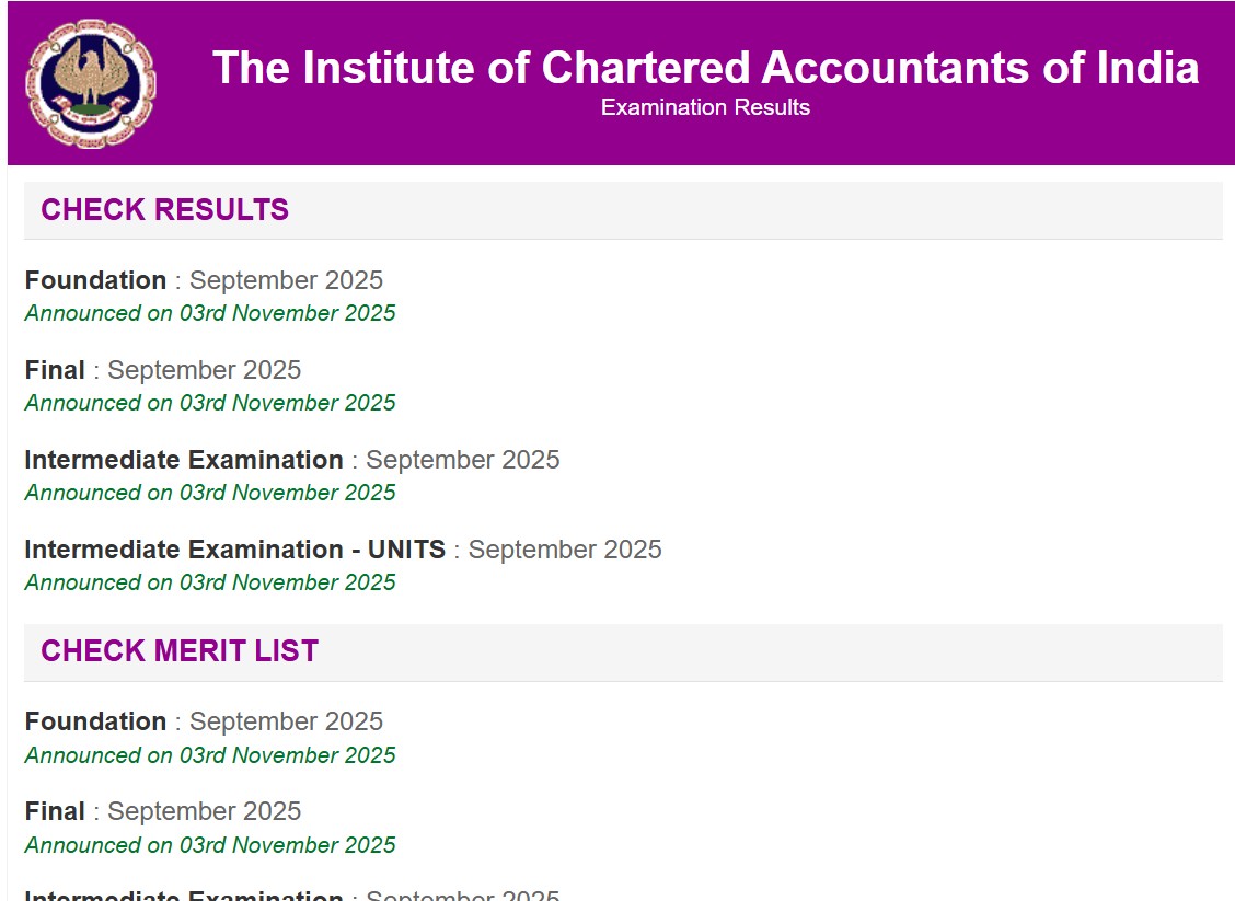 ICAI CA Final Result Jan 2026 Link