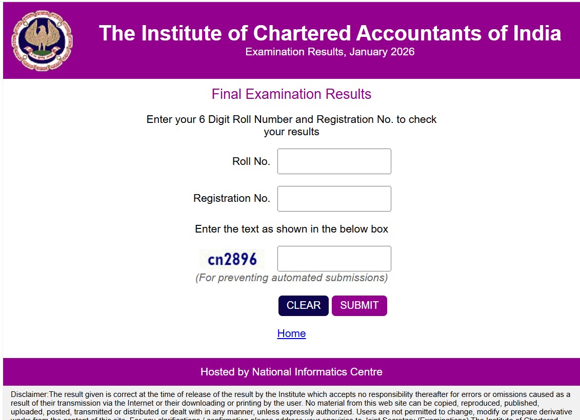 CA Final Jan 2026 Result Window