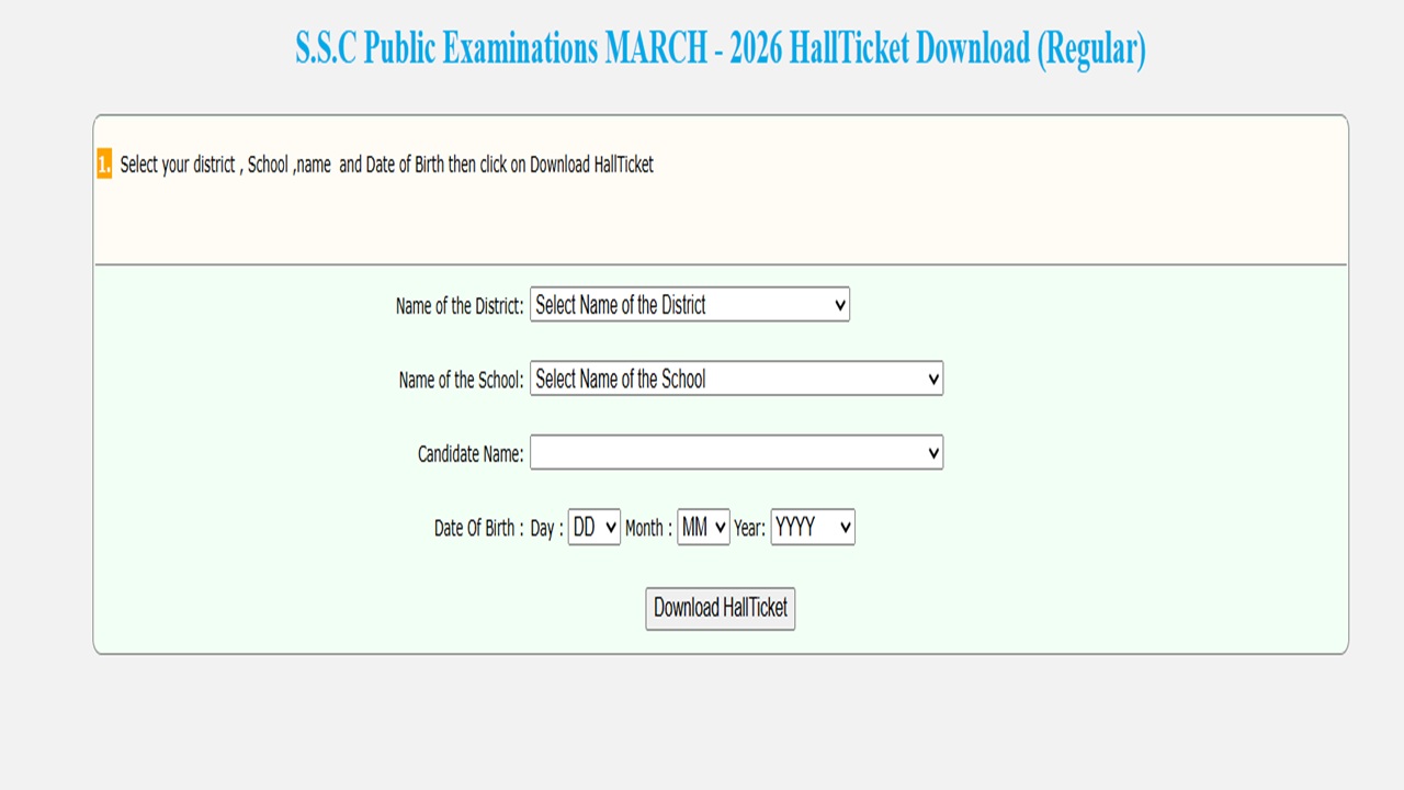 AP SSC hall ticket 2026