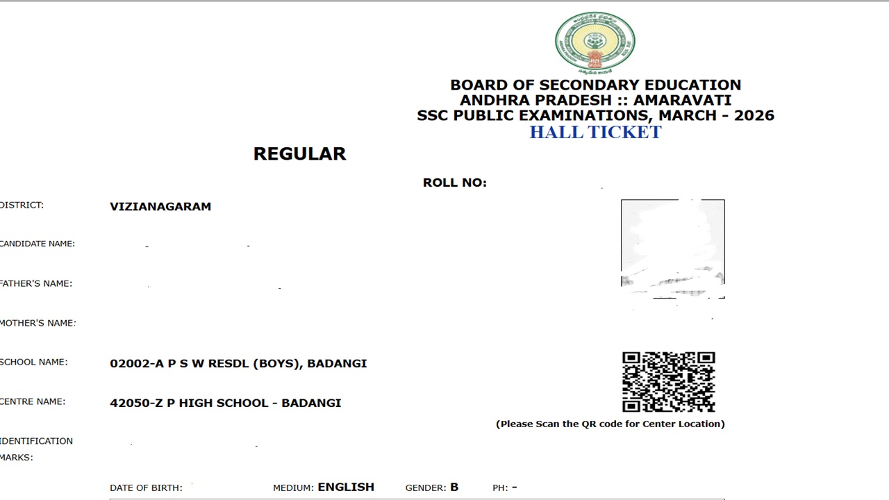 AP 10th hall ticket 2026