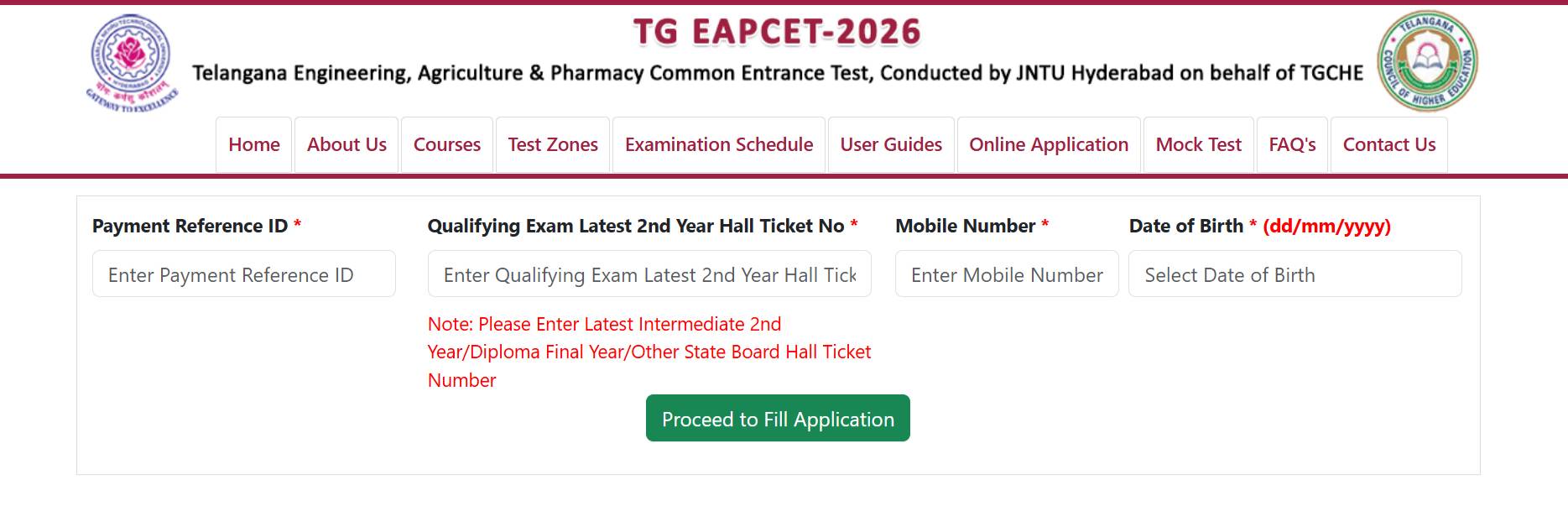 TS EAMCET Login