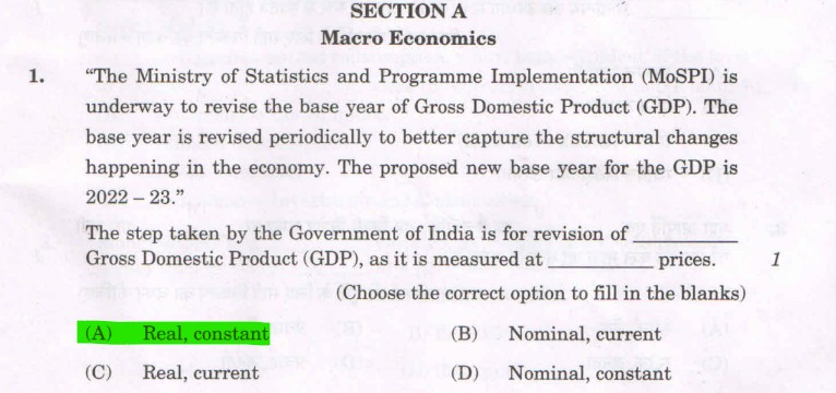 CBSE eco paper solution