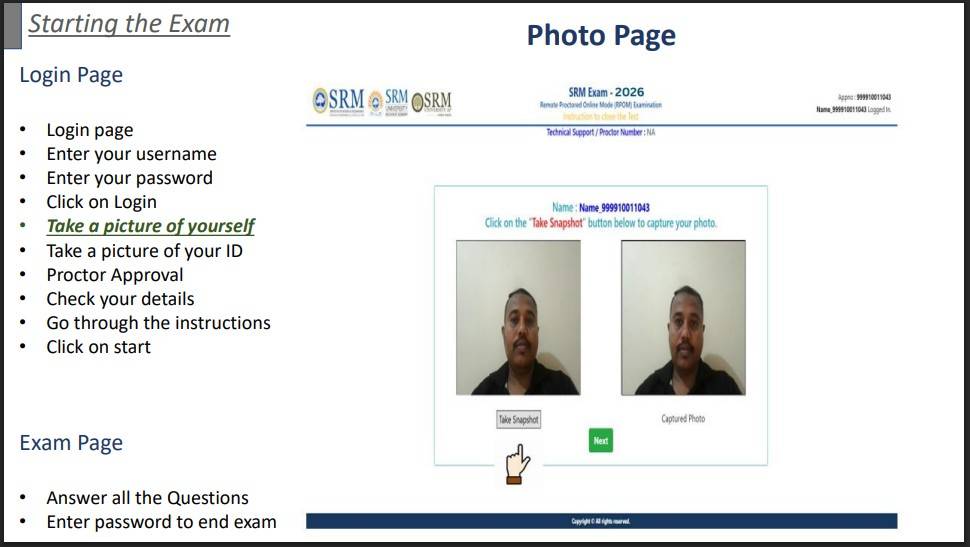SRMJEEE-2026-Remote-Proctored-Exam-Photo-Capture