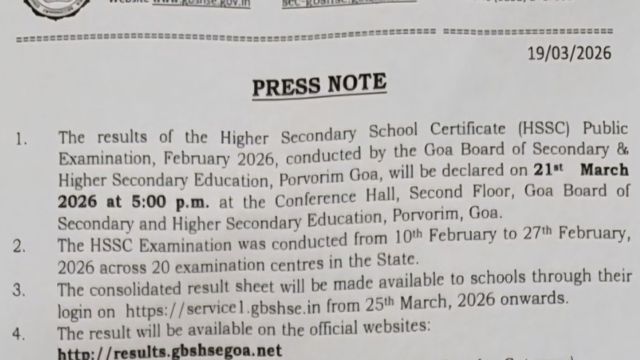 Goa 12th result 2026