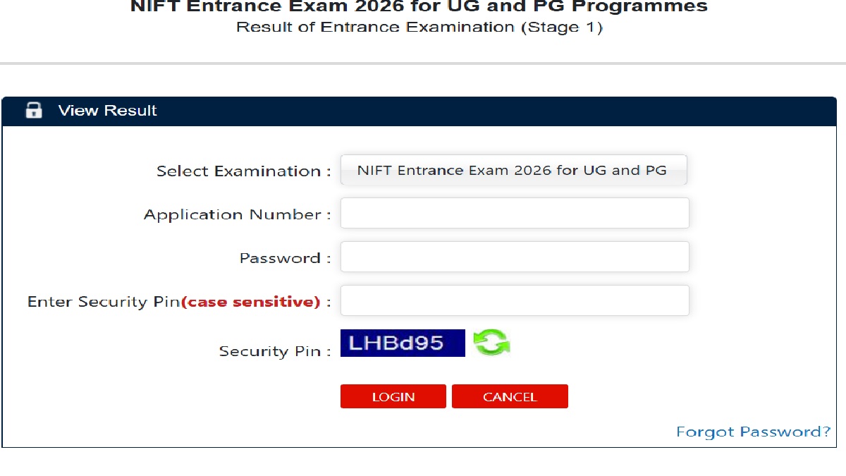 NIFT Result Login 2026