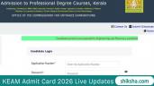 KEAM Admit Card 2026 Live Updates: R