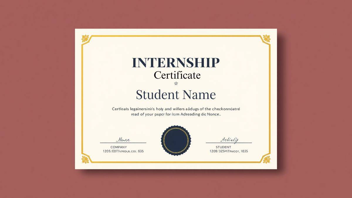 Internship Certificate Sample