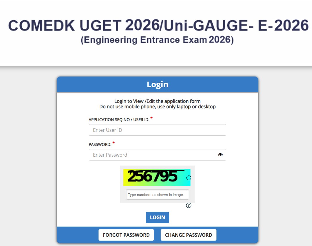 COMEDK 2026 Form Correction (Started) Live: Direct Link at comedk.org ...