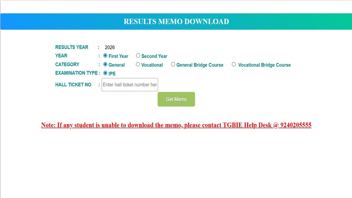 TS Inter Results 2026 login Link OUT