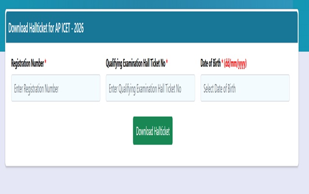 AP ICET Hall Ticket 2026 Login