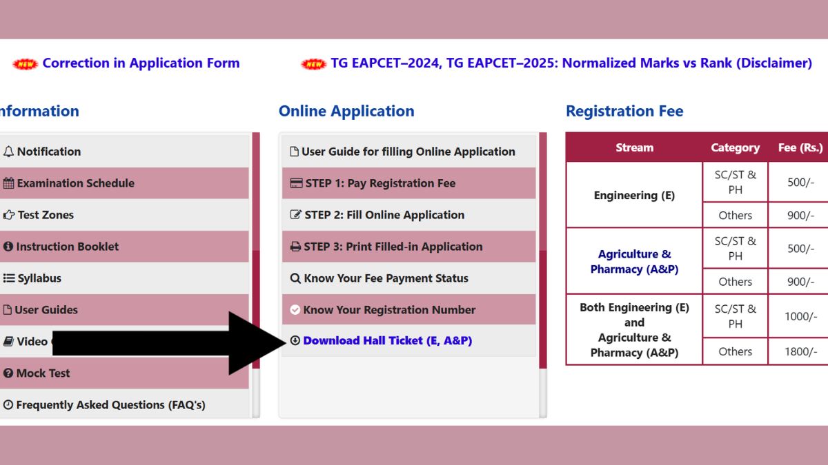 TS EAMCET 2026 admit card