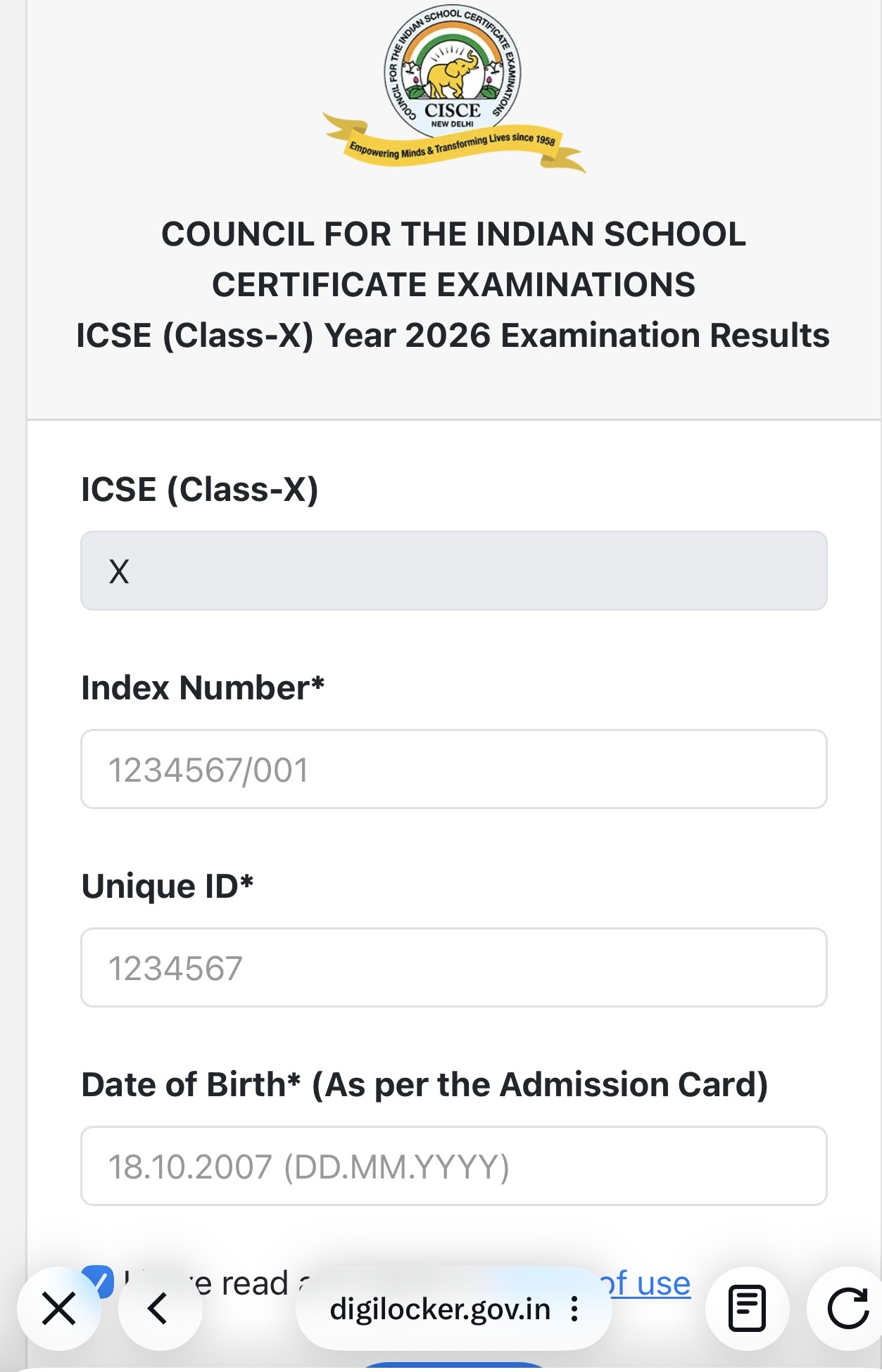 ICSE 10th Result 2026 on Digilocker