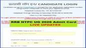 RRB NTPC CBT 1 Admit Card 2026 OUT L
