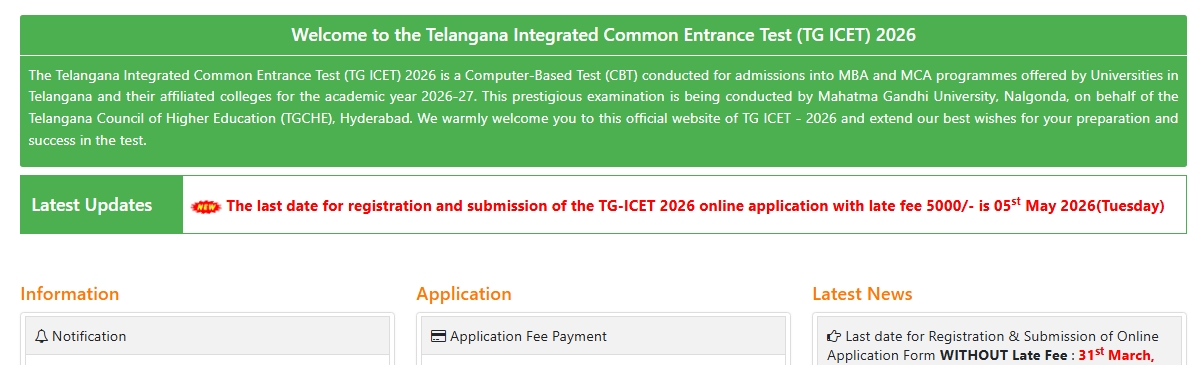 TS ICET Last Date to Apply