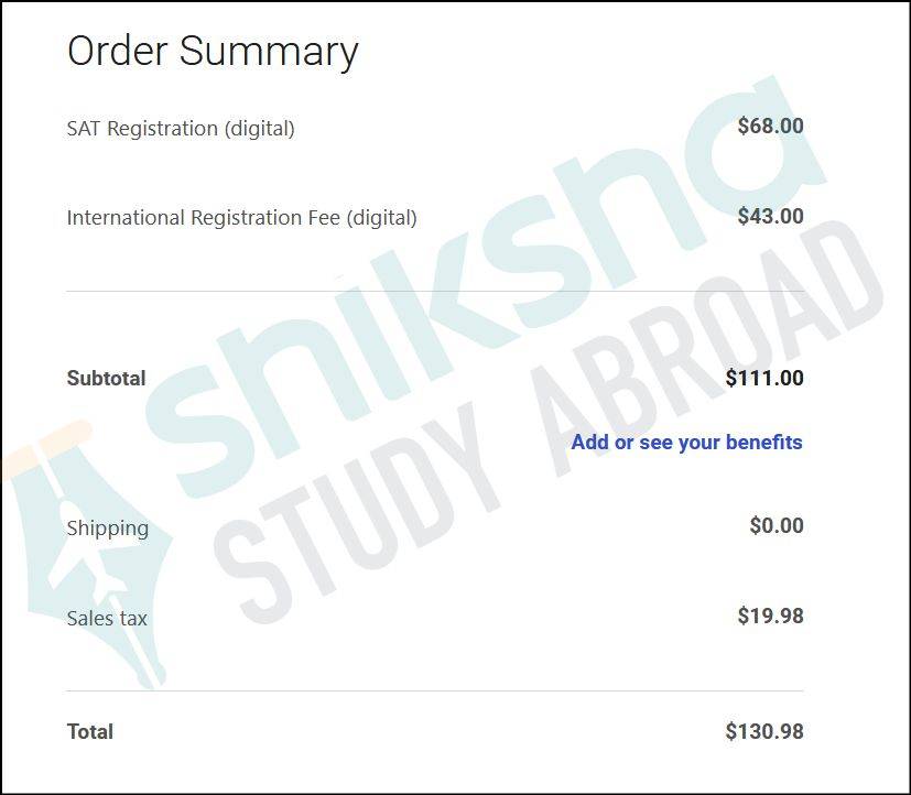 sat exam fees