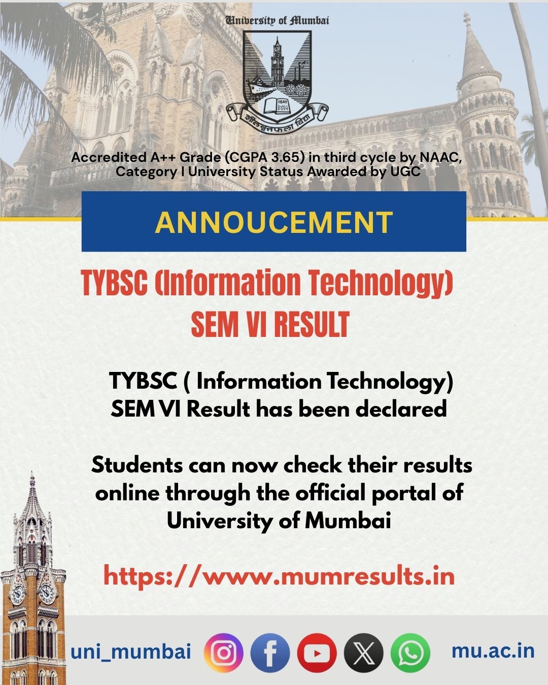 Mumbai University Third Year BSc Results Out Now