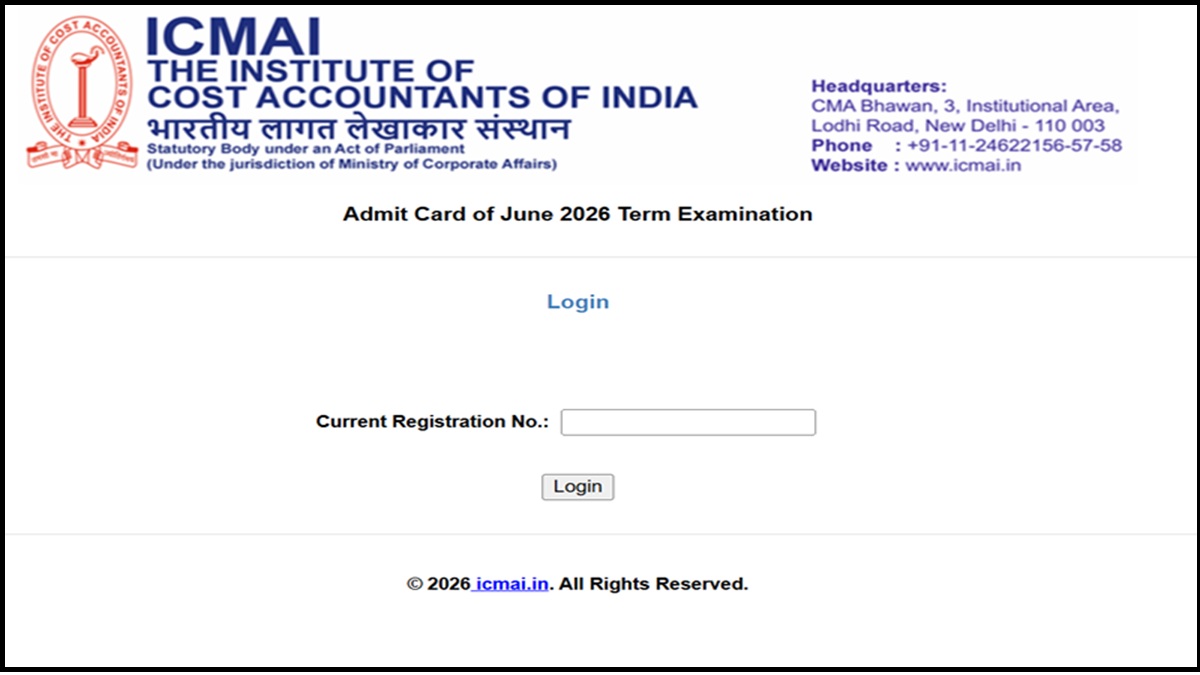 CMA June 2026 Admit Card Window
