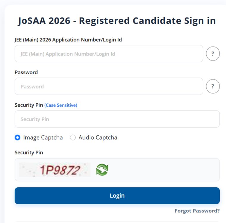 JoSAA registration 2026 window