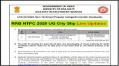 RRB NTPC 2026 Exam City Intimation S