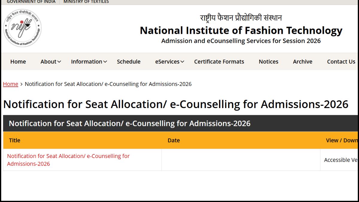 NIFT Couselling 2026