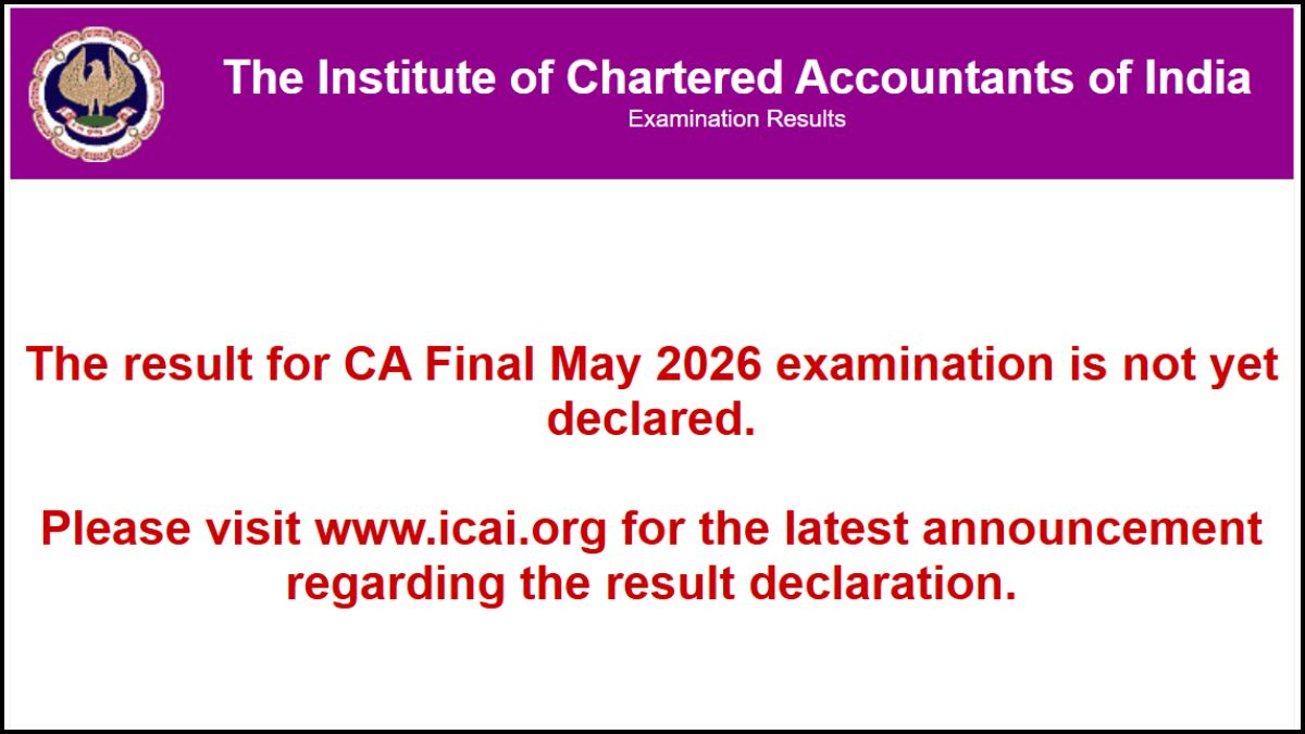 CA Final Result 2026