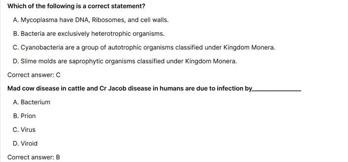Biological Classification NEET PYQ