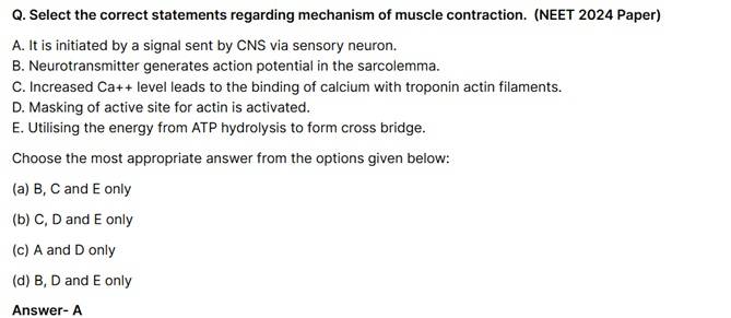 Locomotion and Movement NEET PYQ