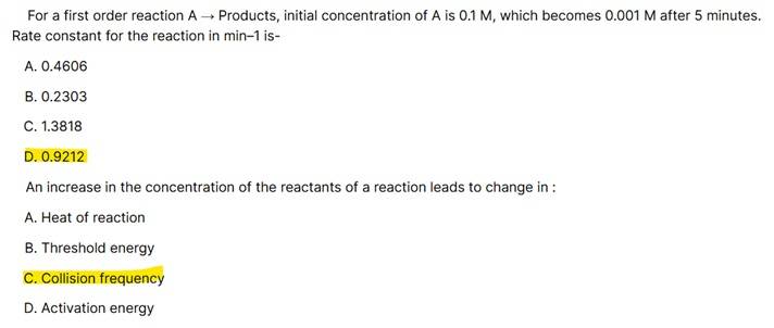 Chemical Kinetics NEET PYQ