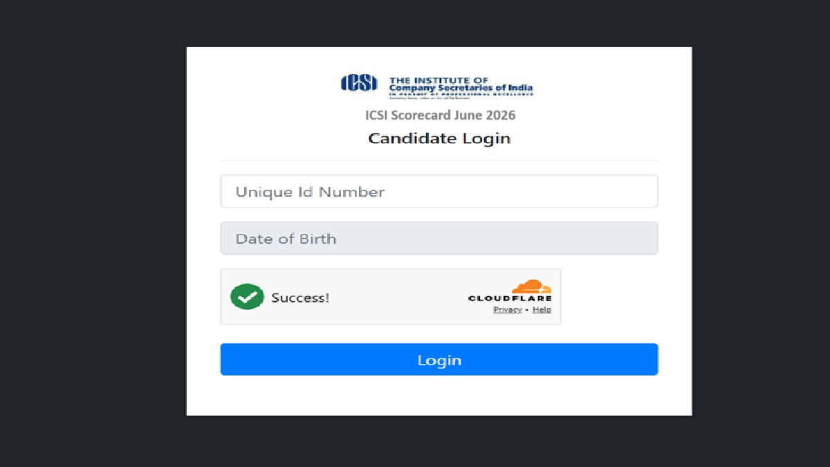 CSEET Login Window 2026