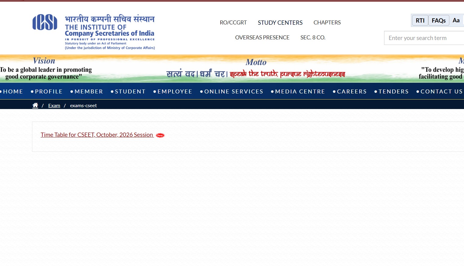 ICSI CSEET Exam