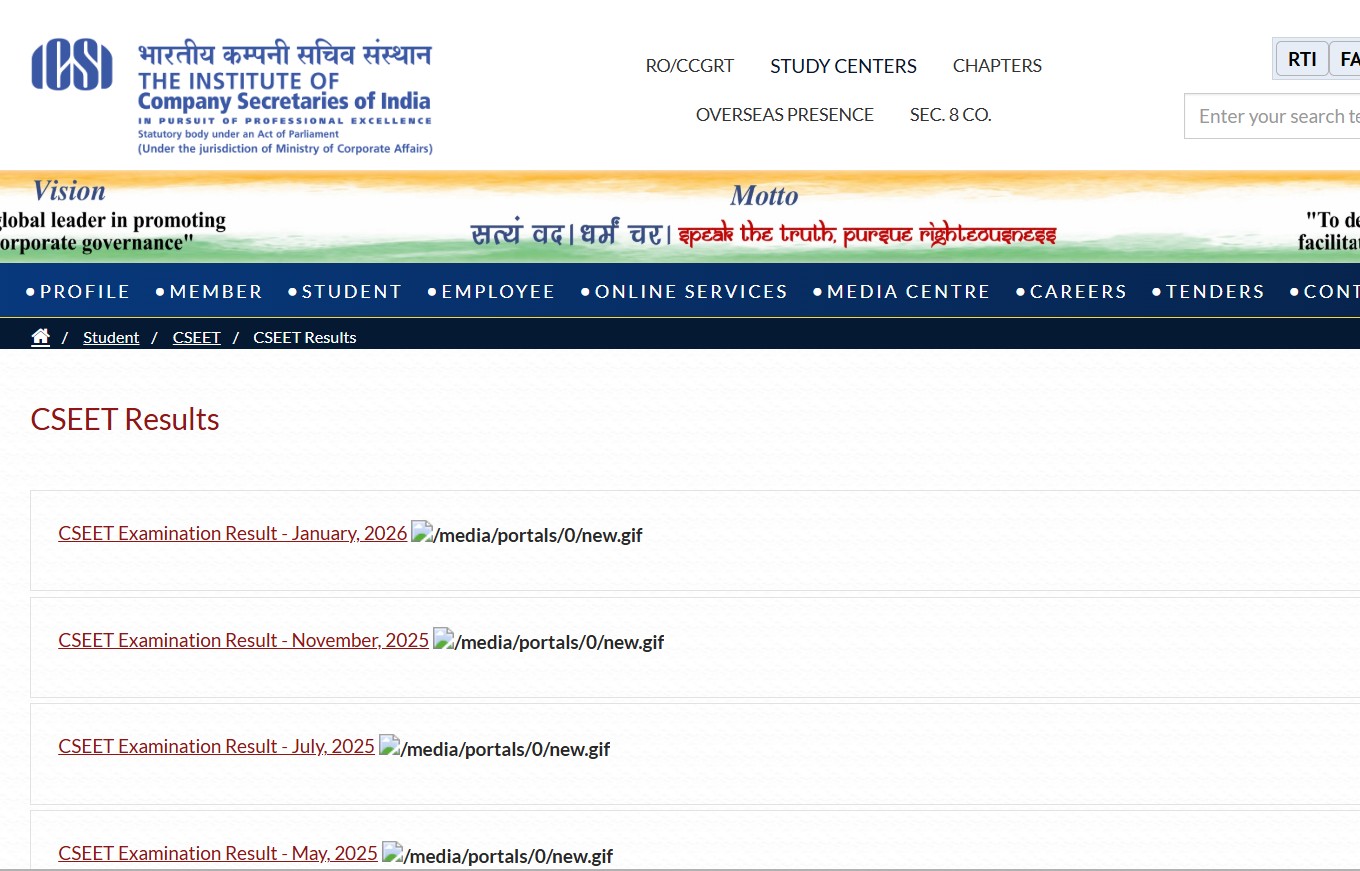 CSEET Result 2026
