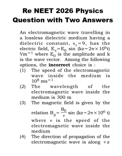 Re NEET Physics question with two answers