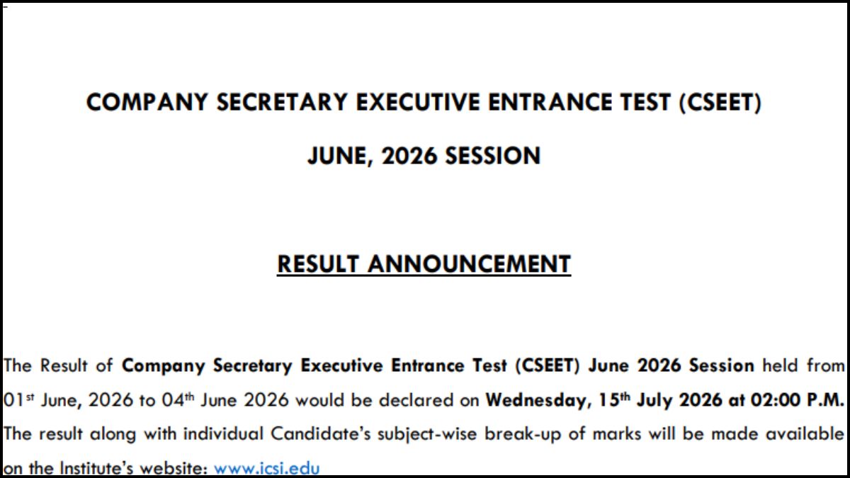 CSEET Result June 2026