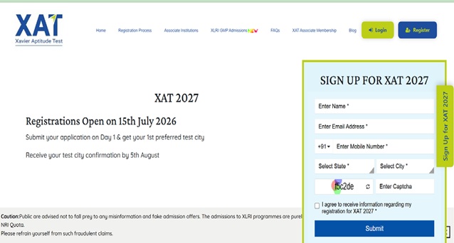 XAT 2027 application window