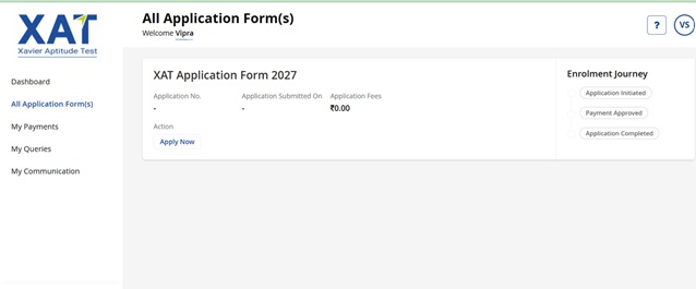 XAT application form 2026