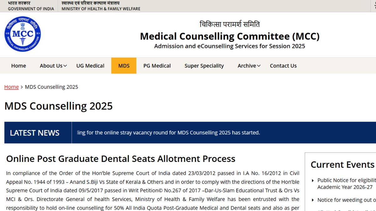 NEET MDS Counselling 2026