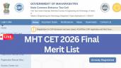 MHT CET 2026 Final Merit List (Today