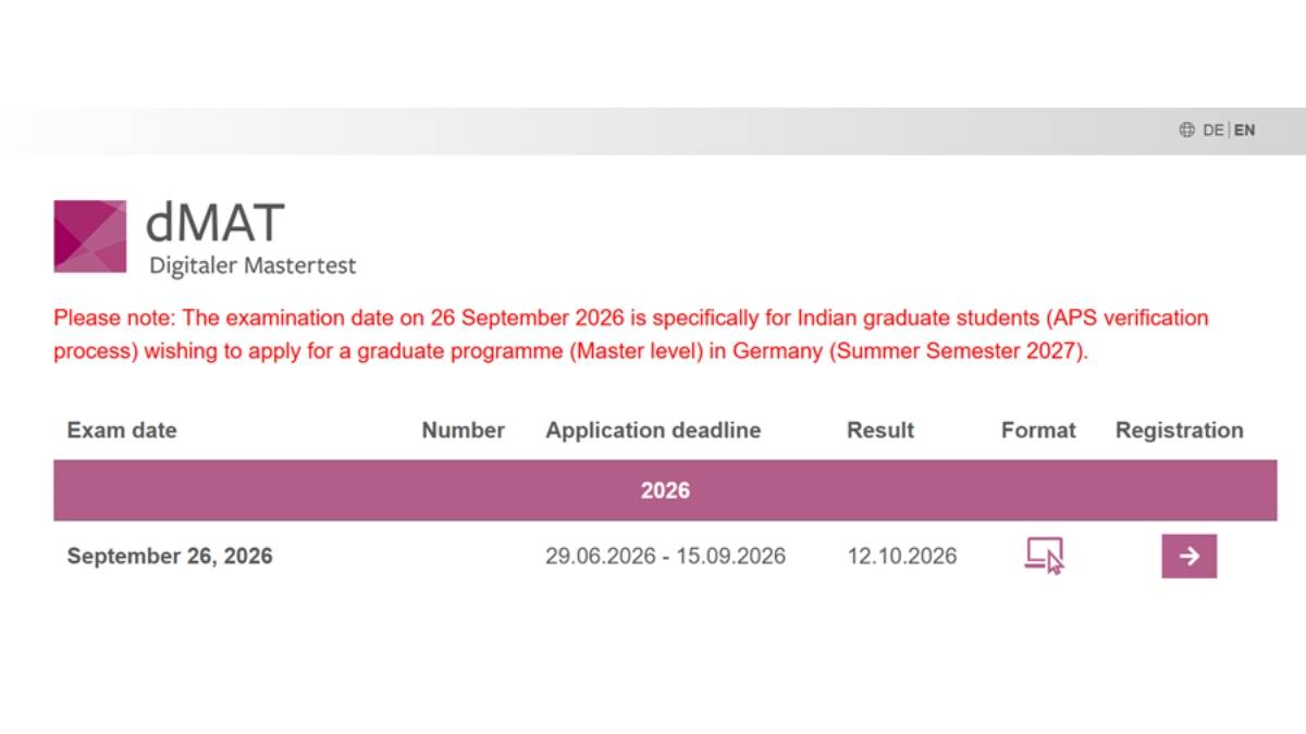 dMAT registration homepage