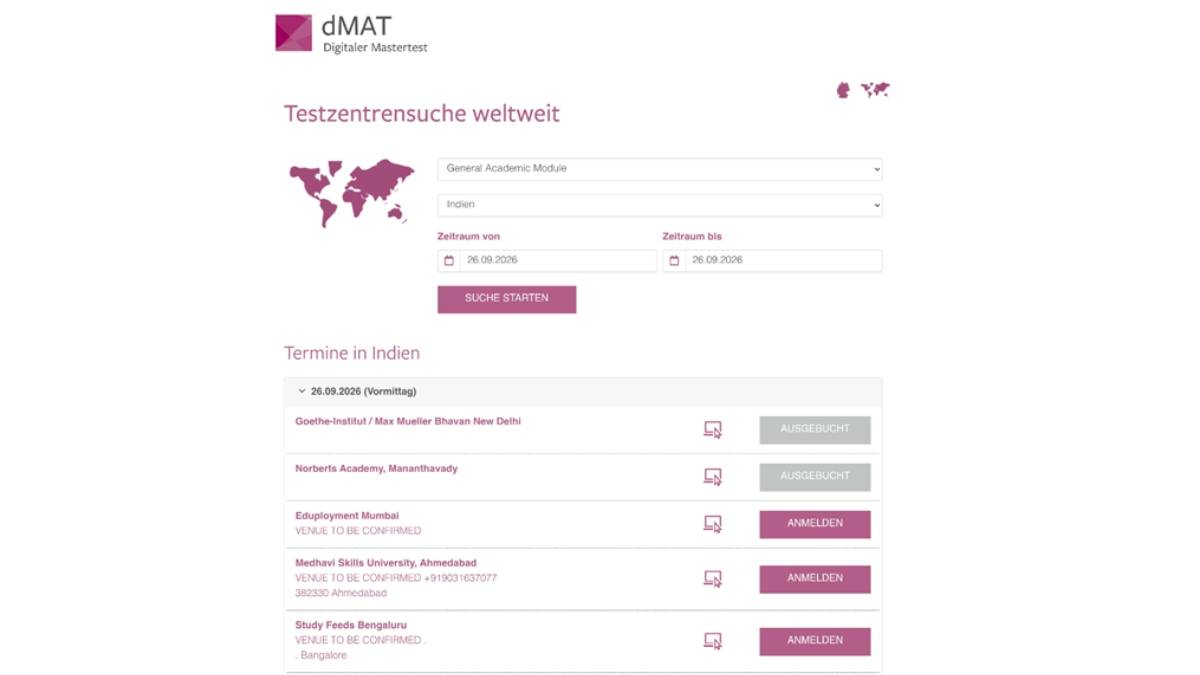 dMAT exam Module and Nationality