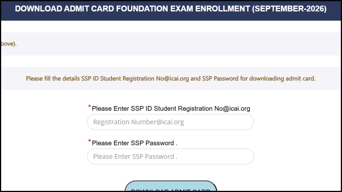 CA Foundation Admit Card 2026