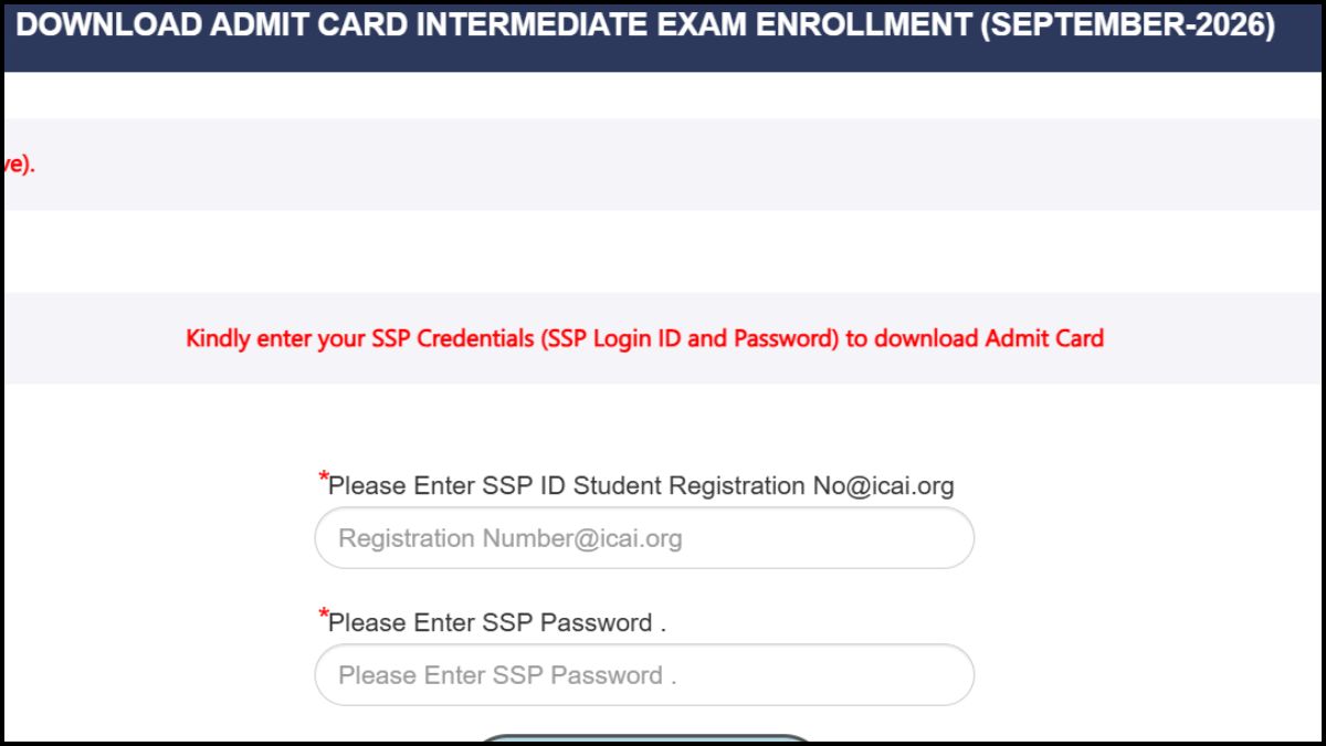 CA Inter Admit Card 2026