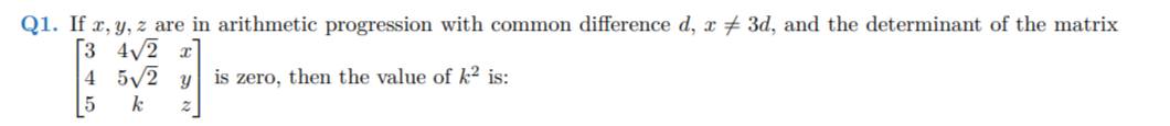 JEE Main 2027 Matrices Questions