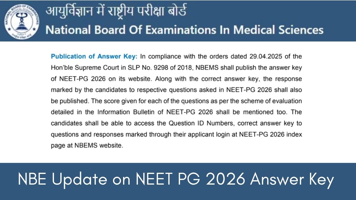 NEET PG 2026 Answer Key Update