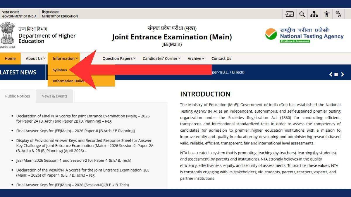 JEE Main syllabus PDF download