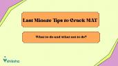 Last Minute Tips to Crack MAT 2026 E