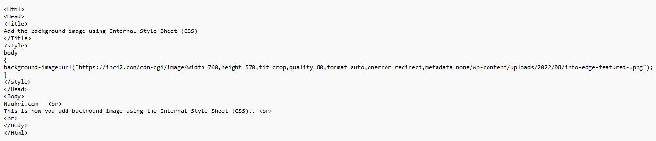 How to add background image in HTML? - Shiksha Online